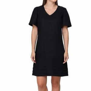 Nicole Miller Original Black Linen Mini Dress Size L